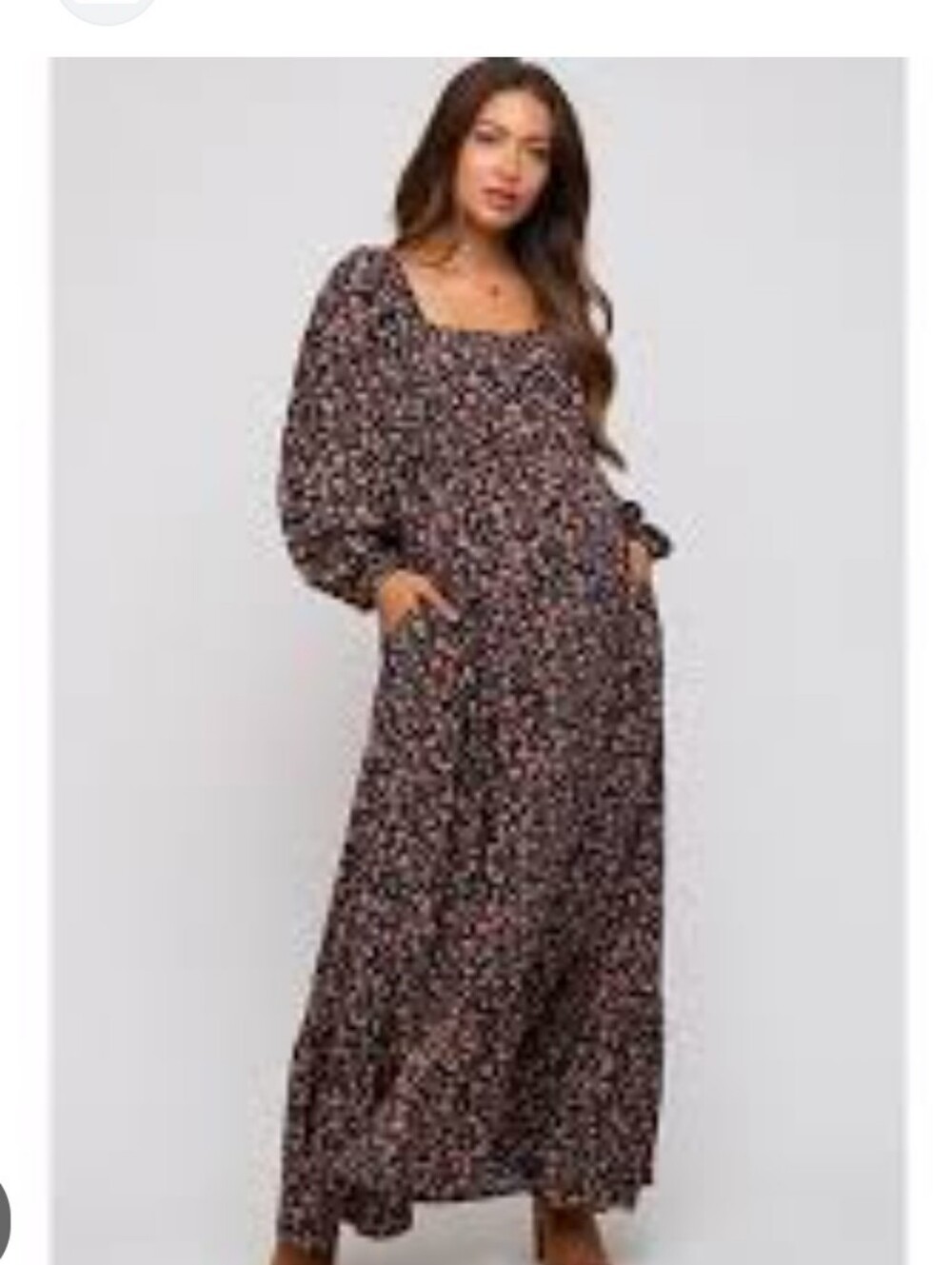 Destination Maternity Black Floral Maxi Dress